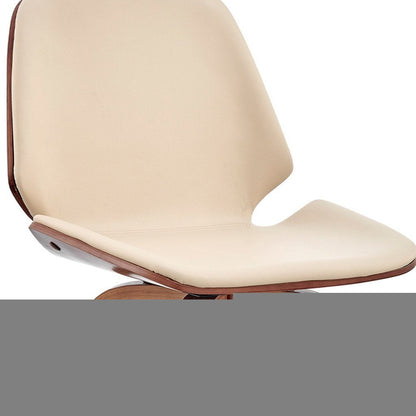 26" Cream And Brown Swivel Counter Height Bar Chair HomeRoots
