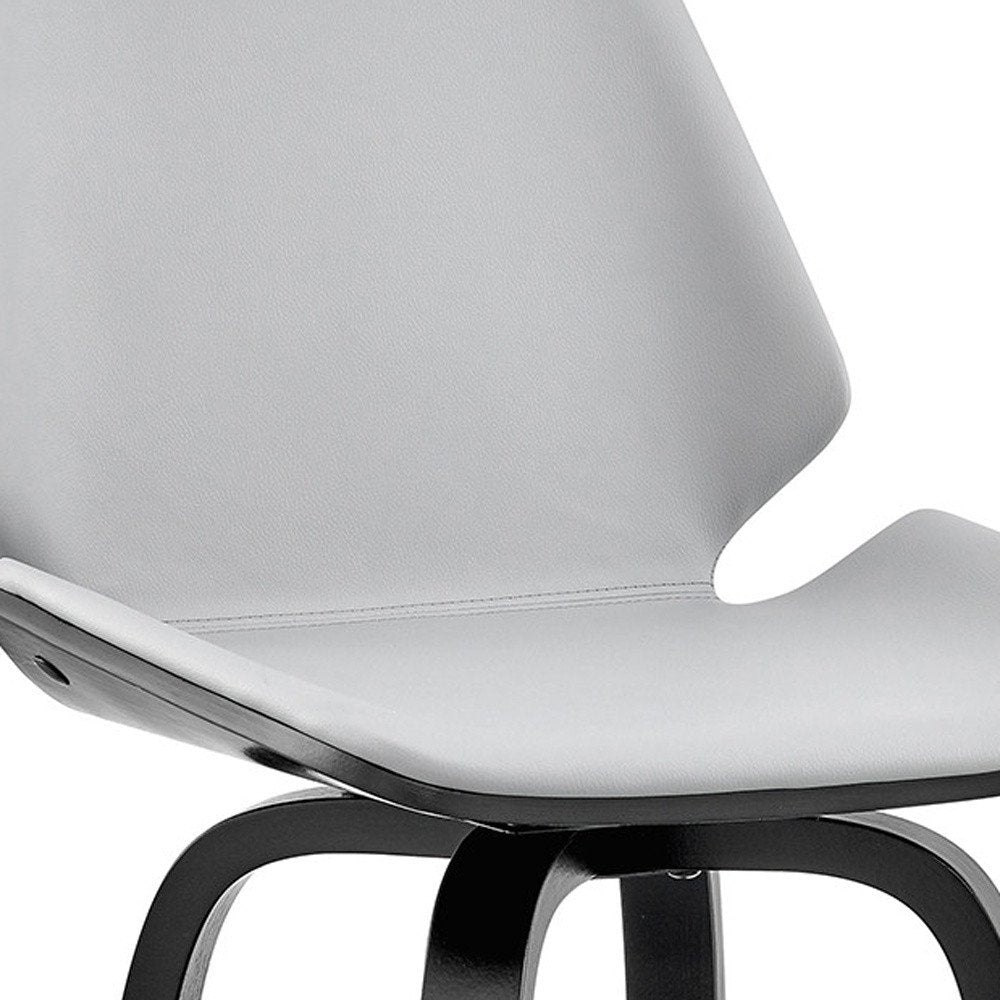 26" Gray And Black Fabric And Iron Counter Height Swivel Bar Chair HomeRoots