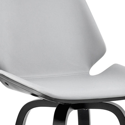 26" Gray And Black Fabric And Iron Counter Height Swivel Bar Chair HomeRoots