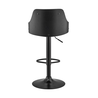 Gray And Black Fabric And Iron Adjustable Height Swivel Bar Chair HomeRoots