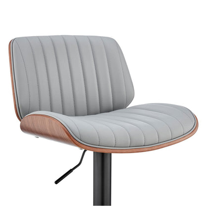 Gray And Black Fabric And Iron Adjustable Height Swivel Bar Chair HomeRoots