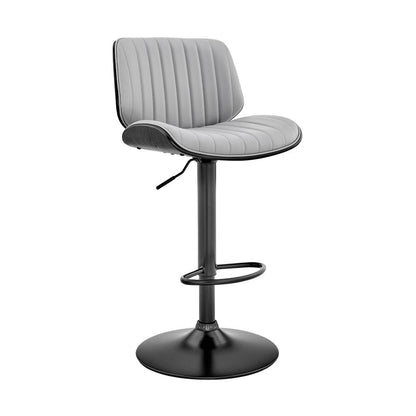 Gray And Black Fabric And Iron Adjustable Height Swivel Bar Chair HomeRoots