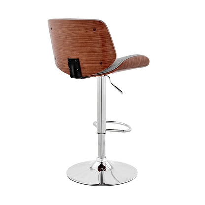 Gray And Silver Fabric And Iron Adjustable Height Swivel Bar Chair HomeRoots