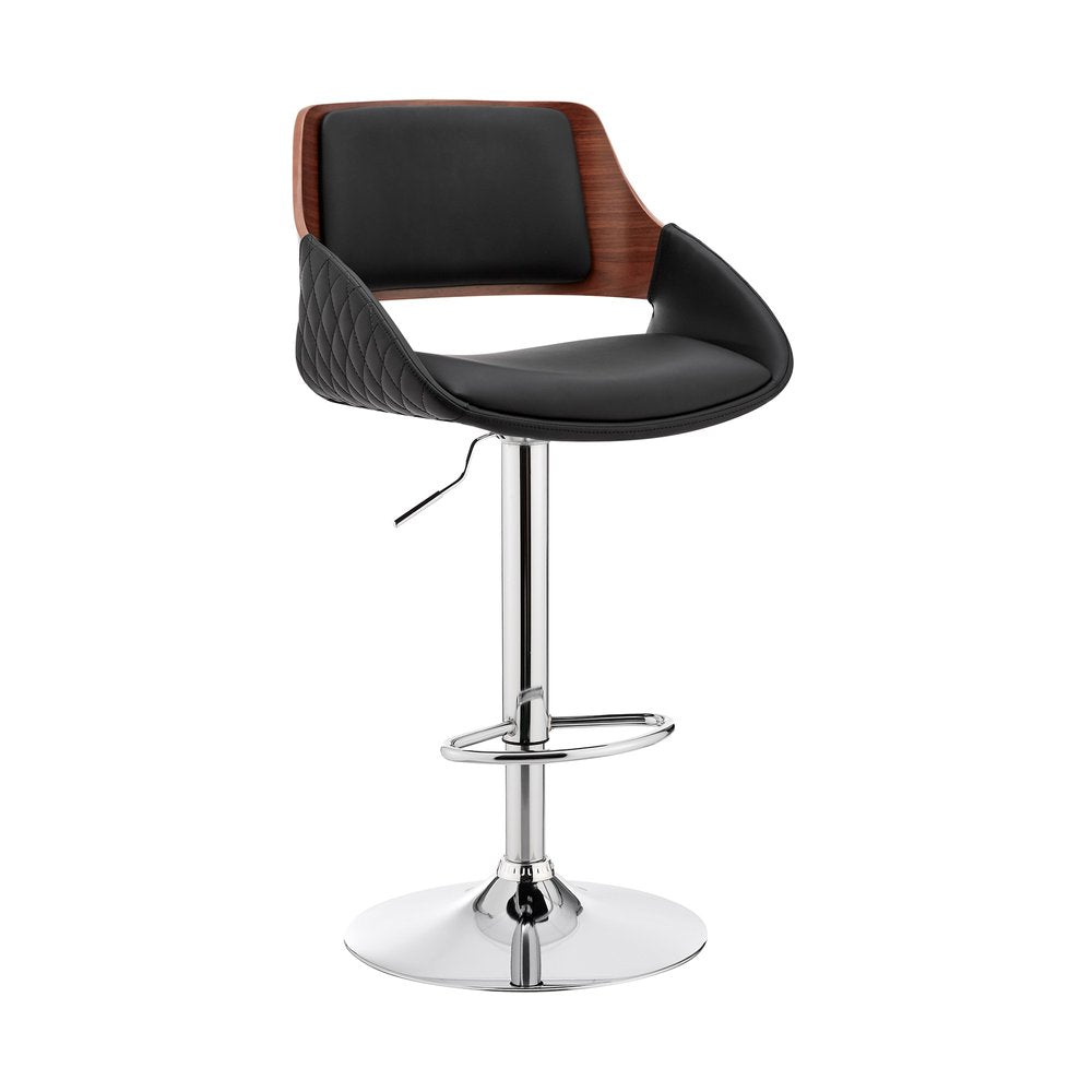 25" Black And Silver Iron Swivel Low Back Adjustable Height Bar Chair HomeRoots