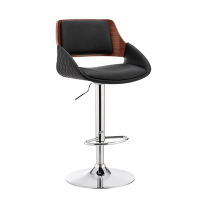 25" Black And Silver Iron Swivel Low Back Adjustable Height Bar Chair HomeRoots