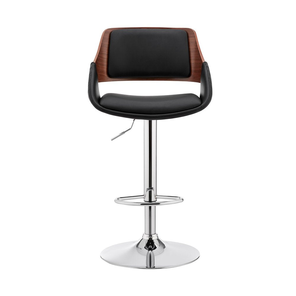 25" Black And Silver Iron Swivel Low Back Adjustable Height Bar Chair HomeRoots