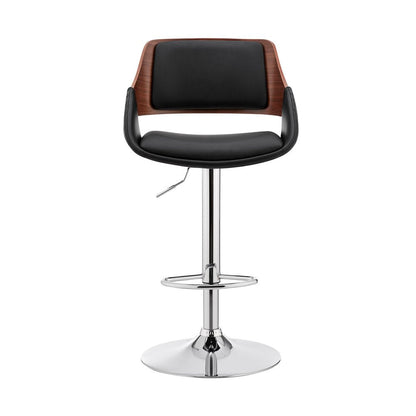25" Black And Silver Iron Swivel Low Back Adjustable Height Bar Chair HomeRoots