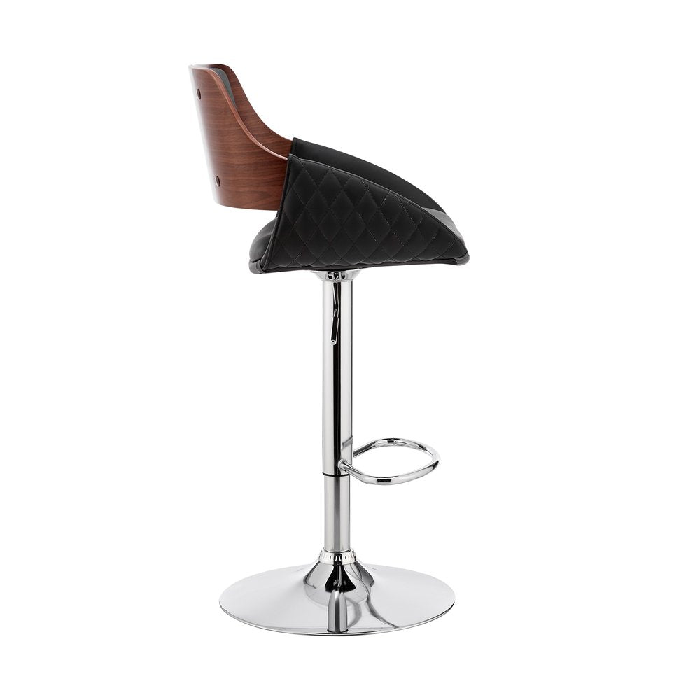 25" Black And Silver Iron Swivel Low Back Adjustable Height Bar Chair HomeRoots