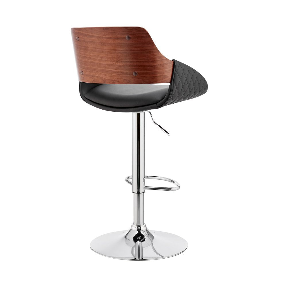 25" Black And Silver Iron Swivel Low Back Adjustable Height Bar Chair HomeRoots