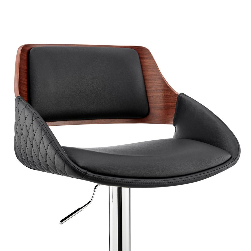 25" Black And Silver Iron Swivel Low Back Adjustable Height Bar Chair HomeRoots