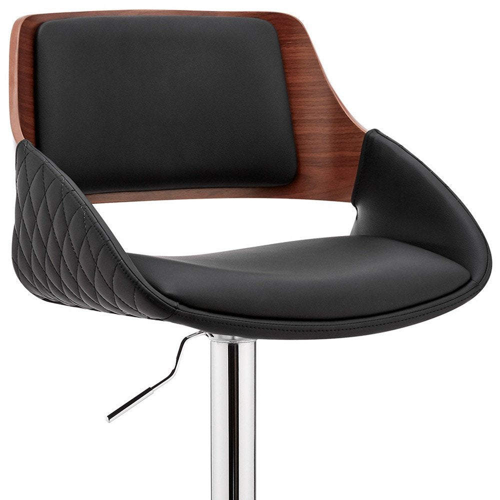 25" Black And Silver Iron Swivel Low Back Adjustable Height Bar Chair HomeRoots