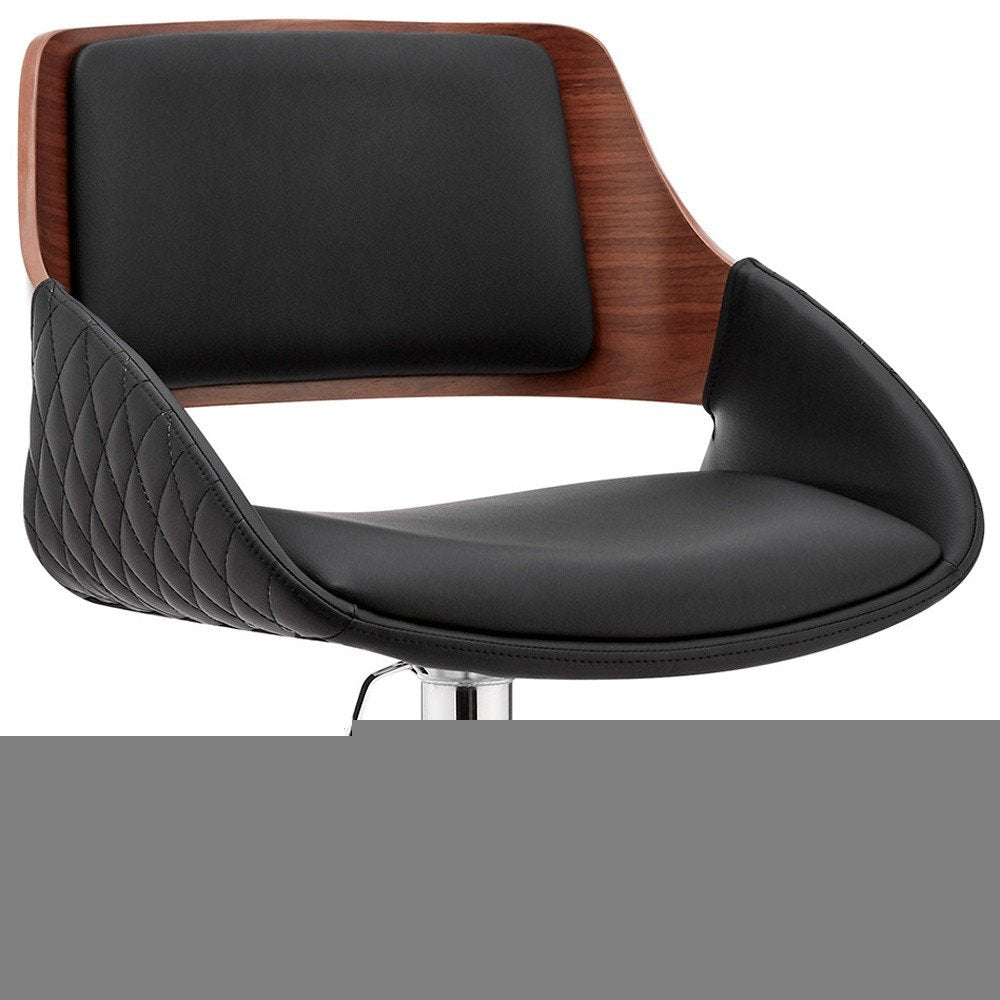 25" Black And Silver Iron Swivel Low Back Adjustable Height Bar Chair HomeRoots