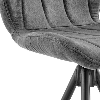 30" Charcoal And Black Fabric Microfiber And Microsuede And Iron Bar Height Bar Chair HomeRoots