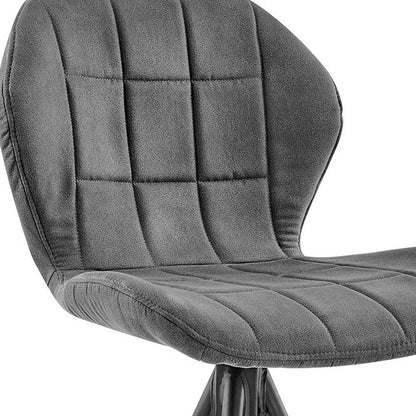 30" Charcoal And Black Fabric Microfiber And Microsuede And Iron Bar Height Bar Chair HomeRoots