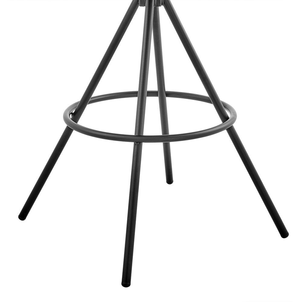 26" Charcoal And Black Iron Counter Height Bar Chair HomeRoots