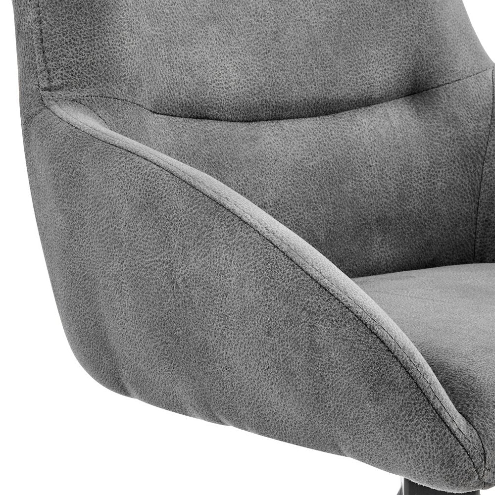 26" Charcoal And Black Iron Counter Height Bar Chair HomeRoots
