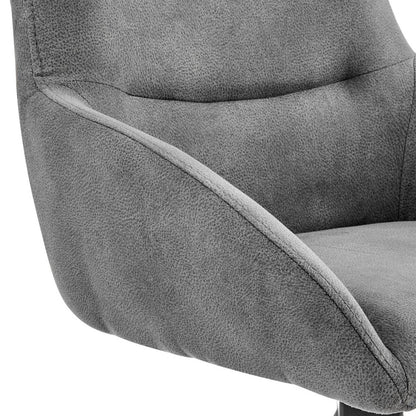 26" Charcoal And Black Iron Counter Height Bar Chair HomeRoots