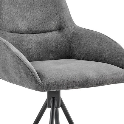 26" Charcoal And Black Iron Counter Height Bar Chair HomeRoots
