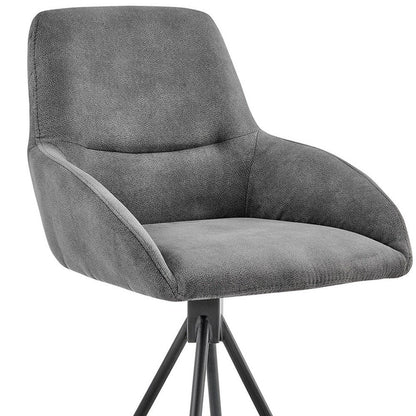 26" Charcoal And Black Iron Counter Height Bar Chair HomeRoots