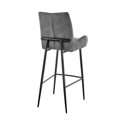 26" Charcoal And Black Iron Counter Height Bar Chair HomeRoots