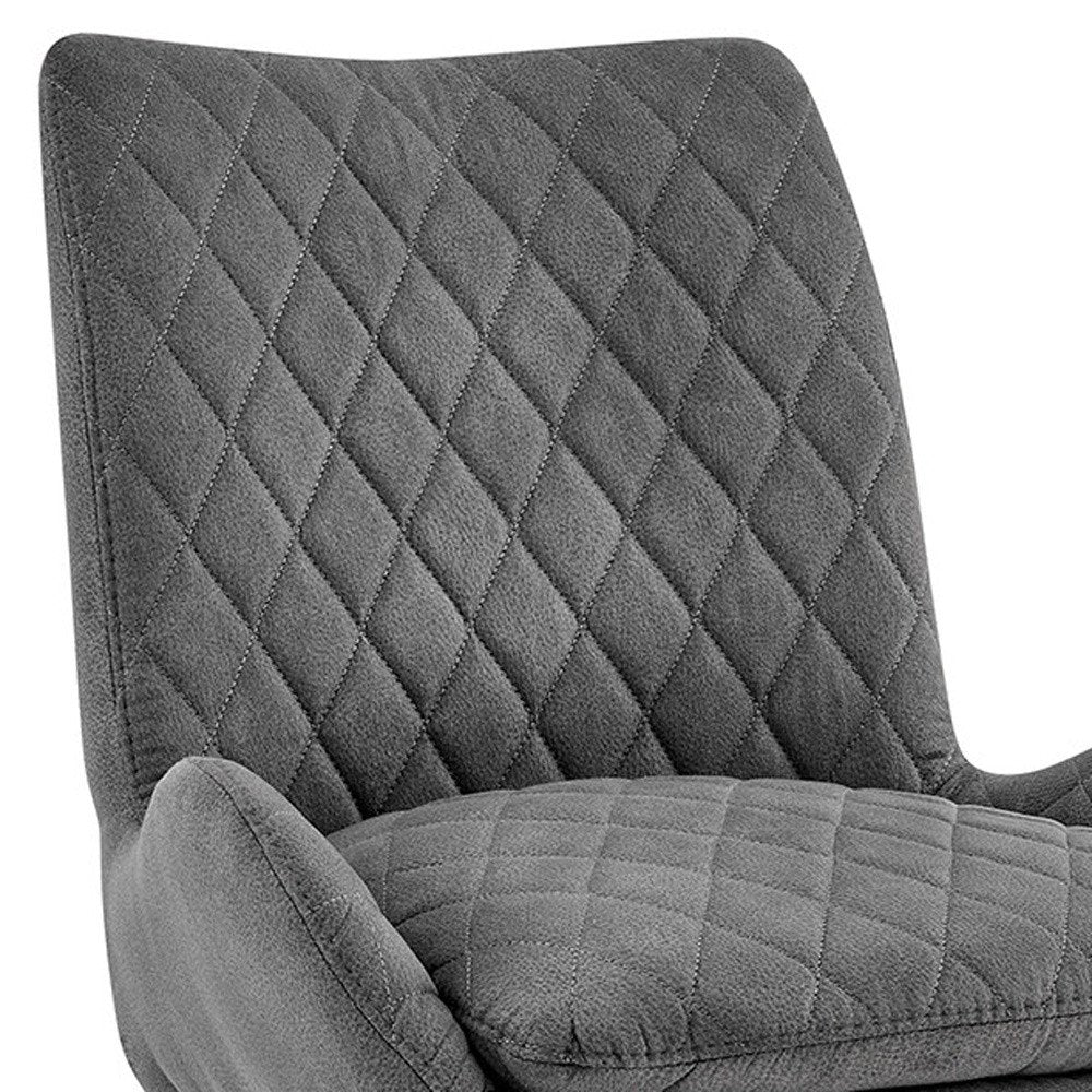 26" Charcoal And Black Fabric And Iron Counter Height Bar Chair HomeRoots