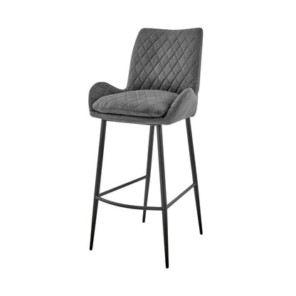 26" Charcoal And Black Iron Counter Height Bar Chair HomeRoots
