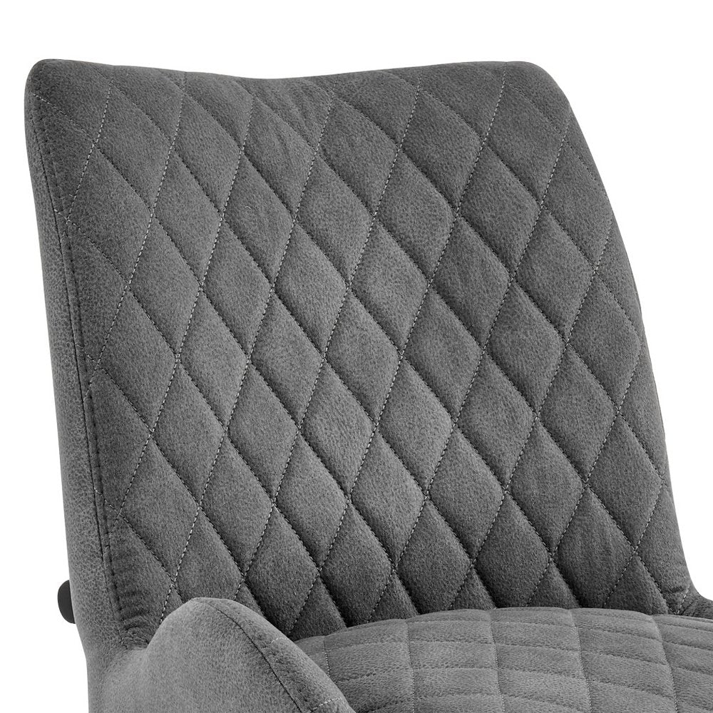 31" Charcoal And Black Iron Bar Height Bar Chair HomeRoots