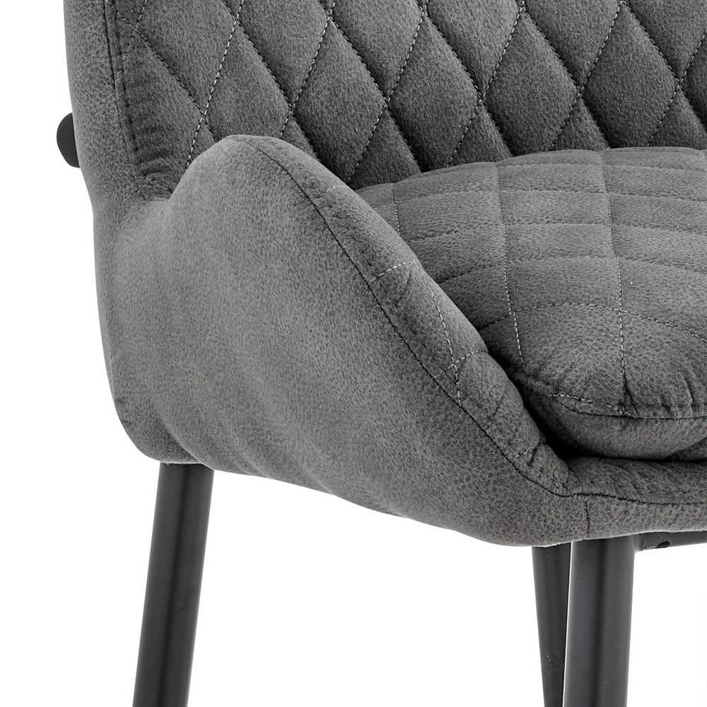 31" Charcoal And Black Iron Bar Height Bar Chair HomeRoots