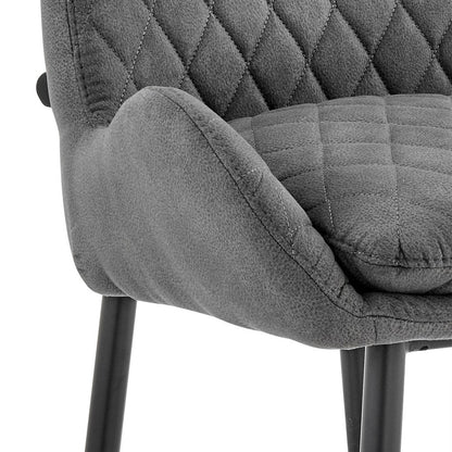 31" Charcoal And Black Iron Bar Height Bar Chair HomeRoots