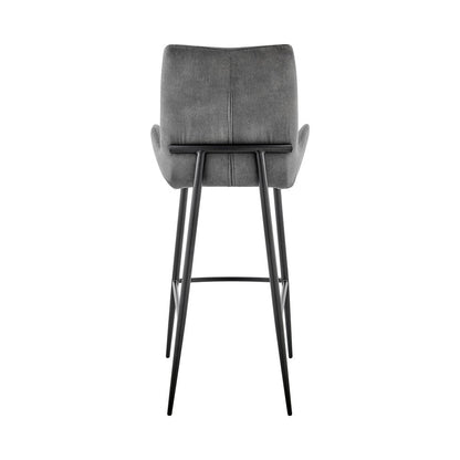 31" Charcoal And Black Iron Bar Height Bar Chair HomeRoots