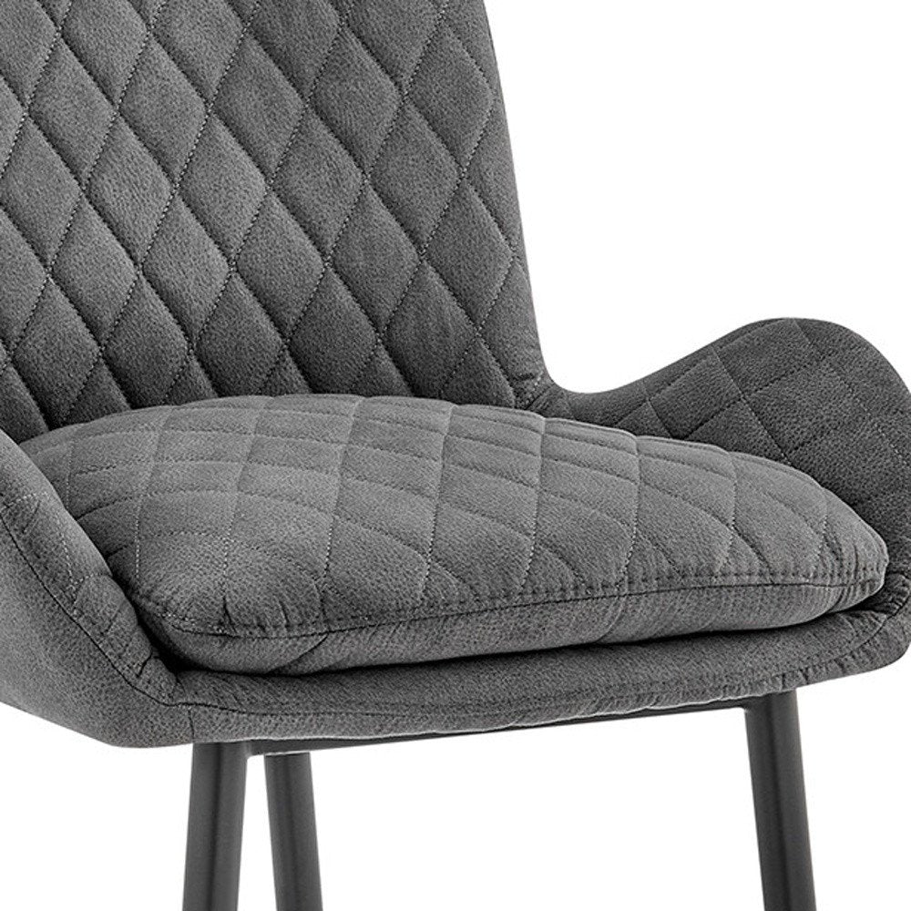 31" Charcoal And Black Iron Bar Height Bar Chair HomeRoots