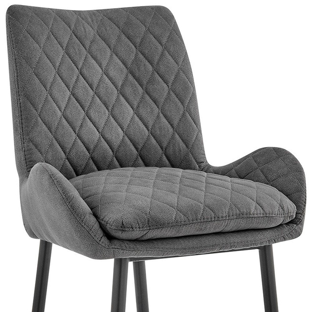 31" Charcoal And Black Iron Bar Height Bar Chair HomeRoots