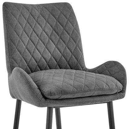 31" Charcoal And Black Iron Bar Height Bar Chair HomeRoots