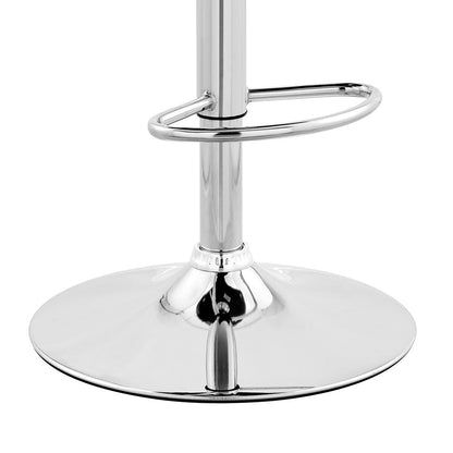 Cream And Silver Fabric And Iron Low Back Adjustable Height Swivel Bar Chair HomeRoots