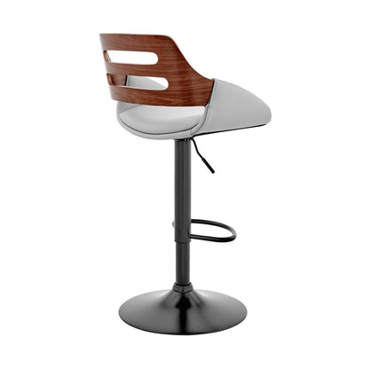 Gray And Black Fabric And Iron Low Back Adjustable Height Swivel Bar Chair HomeRoots