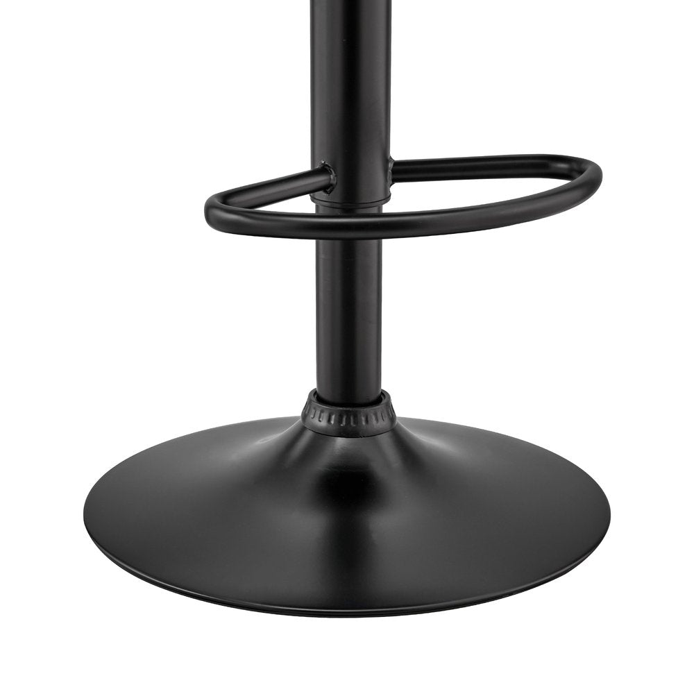 Gray And Black Fabric And Iron Low Back Adjustable Height Swivel Bar Chair HomeRoots