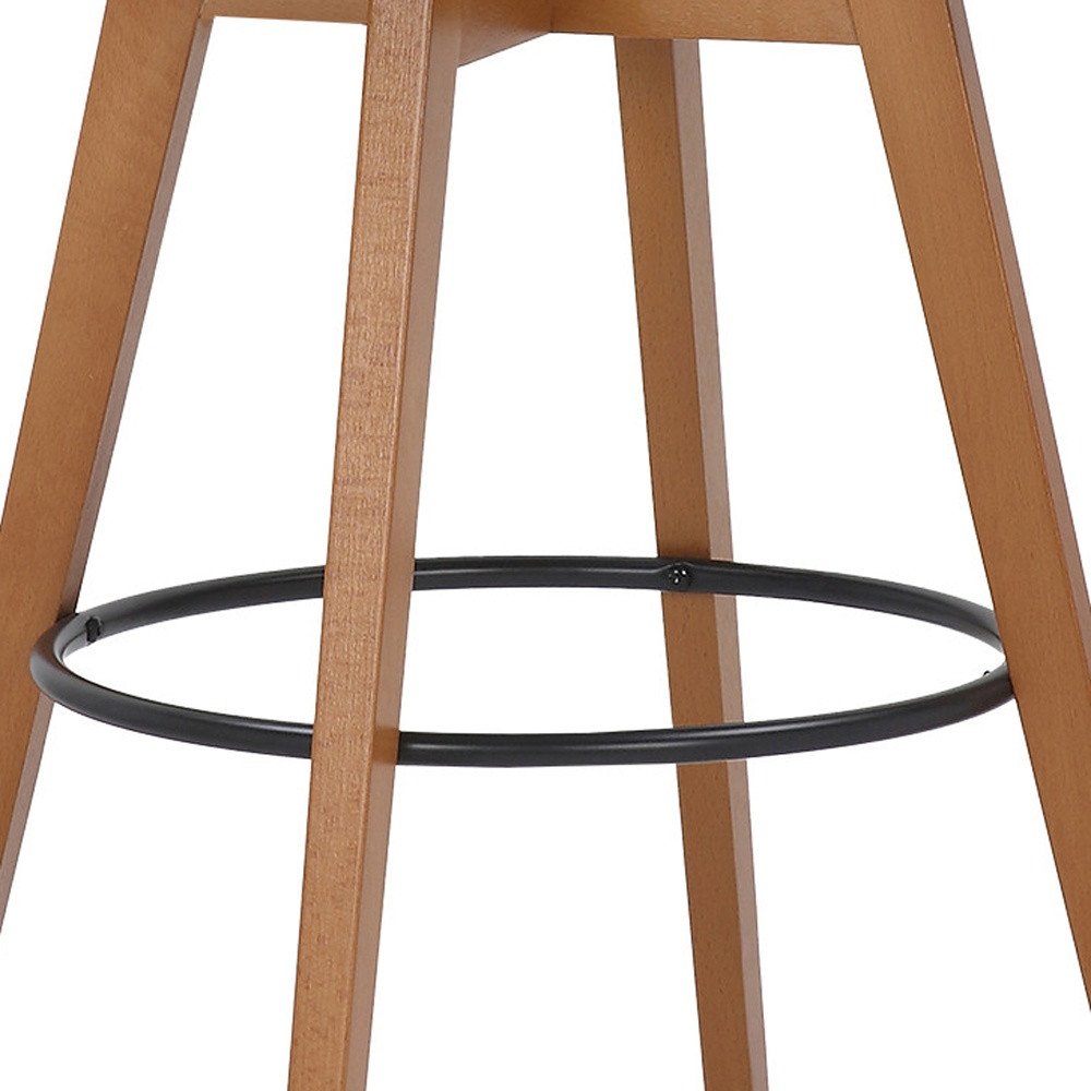 31" Cream And Black Fabric And Iron Bar Height Swivel Bar Chair HomeRoots