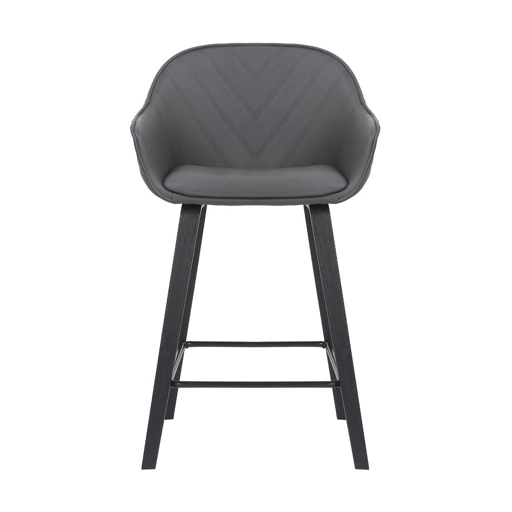 26" Gray And Black Iron Counter Height Bar Chair HomeRoots