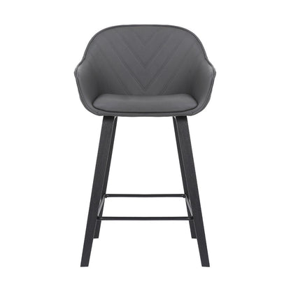 26" Gray And Black Iron Counter Height Bar Chair HomeRoots