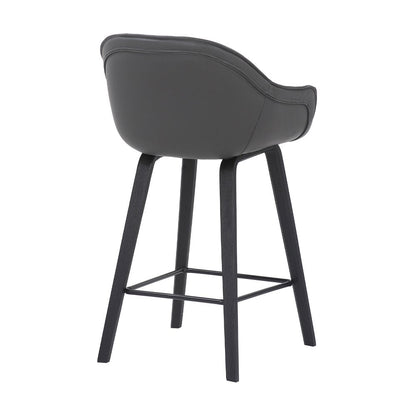 26" Gray And Black Iron Counter Height Bar Chair HomeRoots