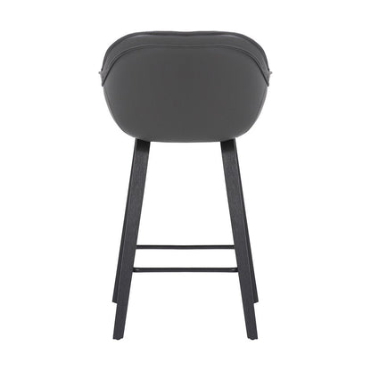 26" Gray And Black Iron Counter Height Bar Chair HomeRoots