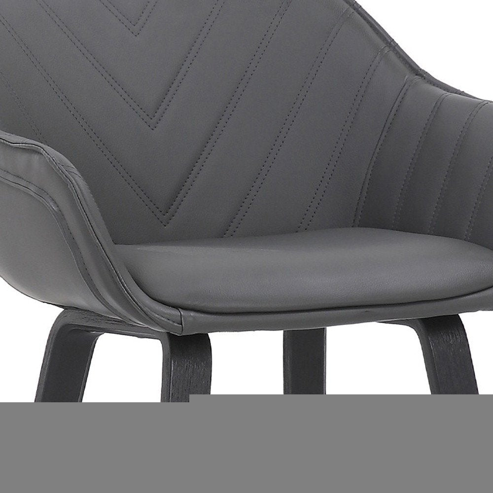 26" Gray And Black Iron Counter Height Bar Chair HomeRoots