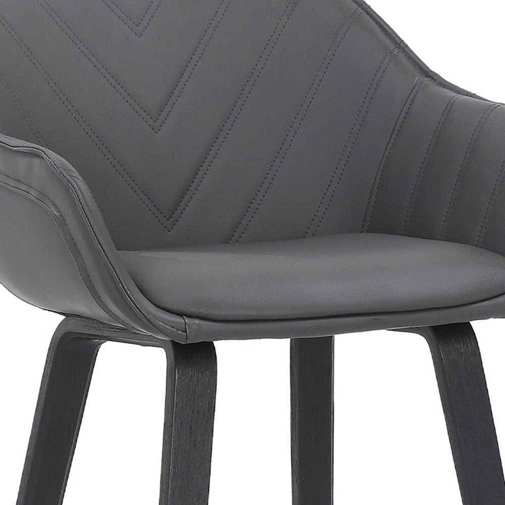 26" Gray And Black Iron Counter Height Bar Chair HomeRoots
