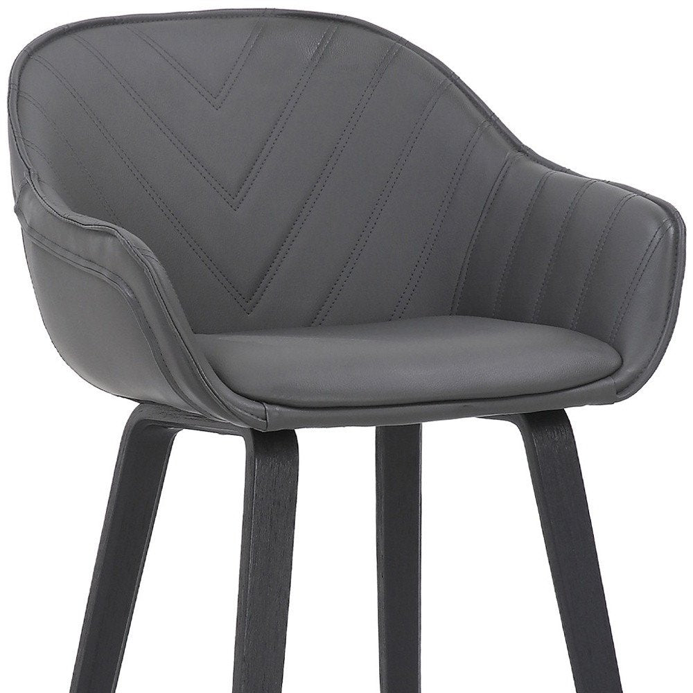 26" Gray And Black Iron Counter Height Bar Chair HomeRoots