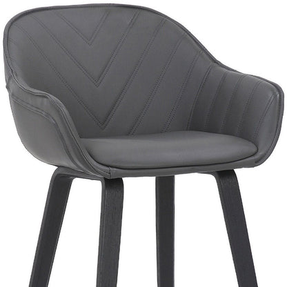 26" Gray And Black Iron Counter Height Bar Chair HomeRoots