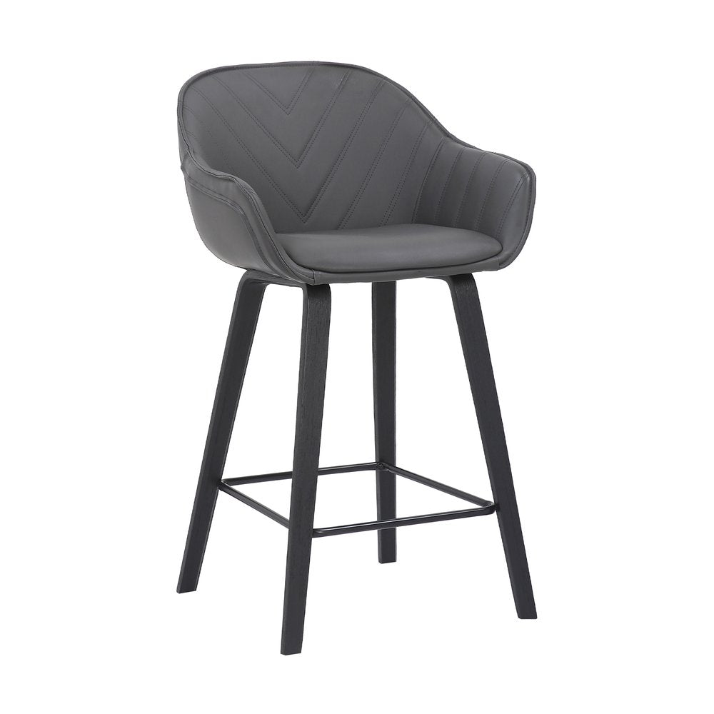 26" Gray And Black Iron Counter Height Bar Chair HomeRoots