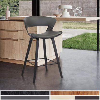 27" Gray And Black Fabric And Iron Low Back Counter Height Bar Chair HomeRoots