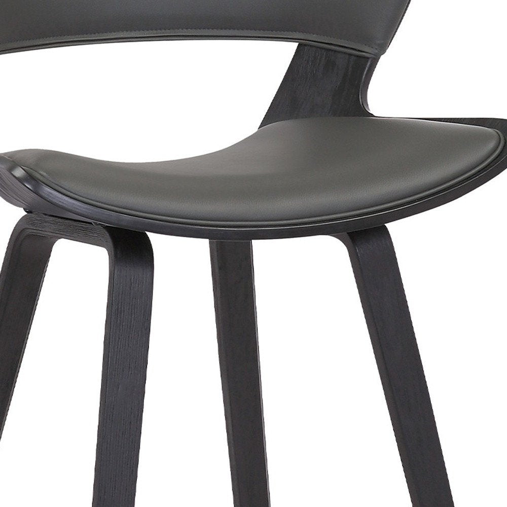 27" Gray And Black Fabric And Iron Low Back Counter Height Bar Chair HomeRoots