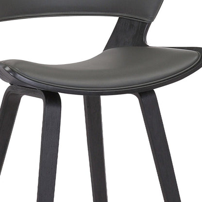 27" Gray And Black Fabric And Iron Low Back Counter Height Bar Chair HomeRoots
