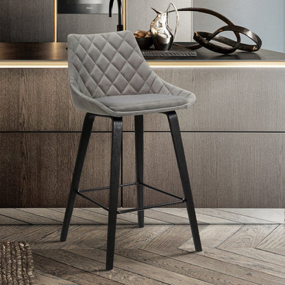 26" Gray And Black Iron Counter Height Bar Chair HomeRoots